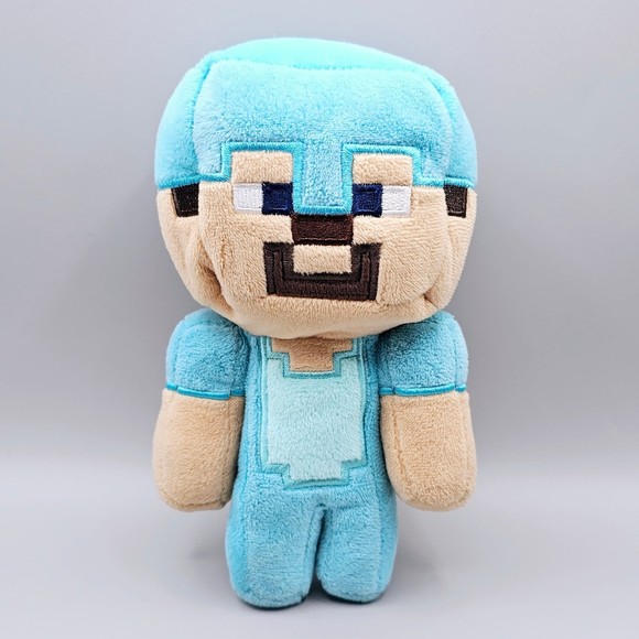 Minecraft Plush 8" Happy Explorer Diamond Steve Blue Stuffed Animal Toy 2018 - Picture 1 of 6